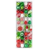クリスマスオーナメント 52個セット レッド / グリーン / ホワイト