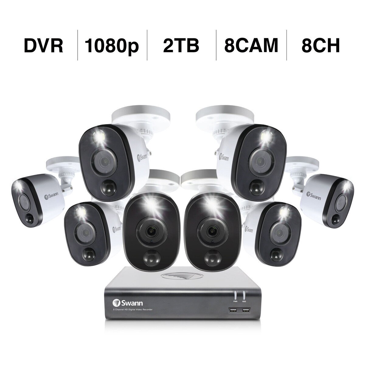 Swann 8CH AHD DVRシステム 2TB FullHDカメラ 8台セット | Costco Japan