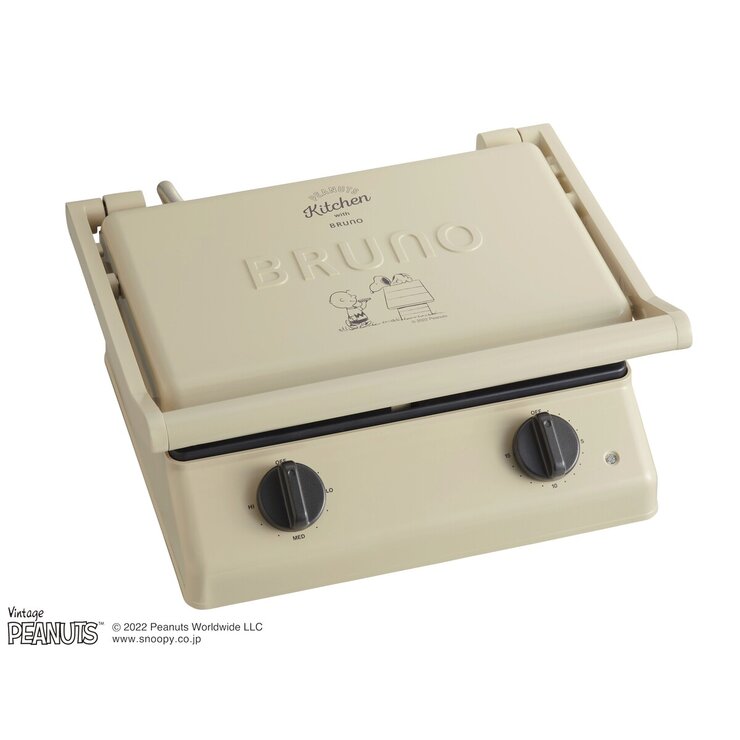ブルーノ ピーナッツ グリルサンドメーカー ダブル エクリュ BOE092-ECRU ブルーノ ピーナッツ グリルサンドメーカー ダブル エクリュ BOE092-ECRU