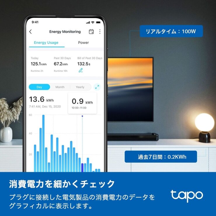 TP-Link tapo 電力モニタリング機能付き ミニスマートWi-Fiプラグ P110M 2個セット