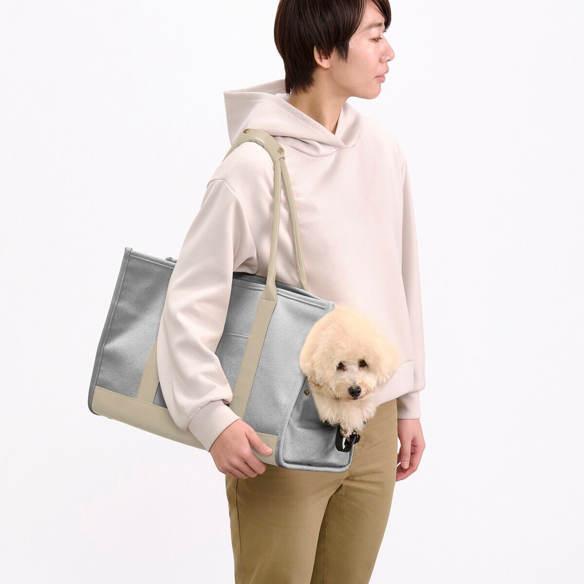 キャンバス トート キャリー L サイズ グレー