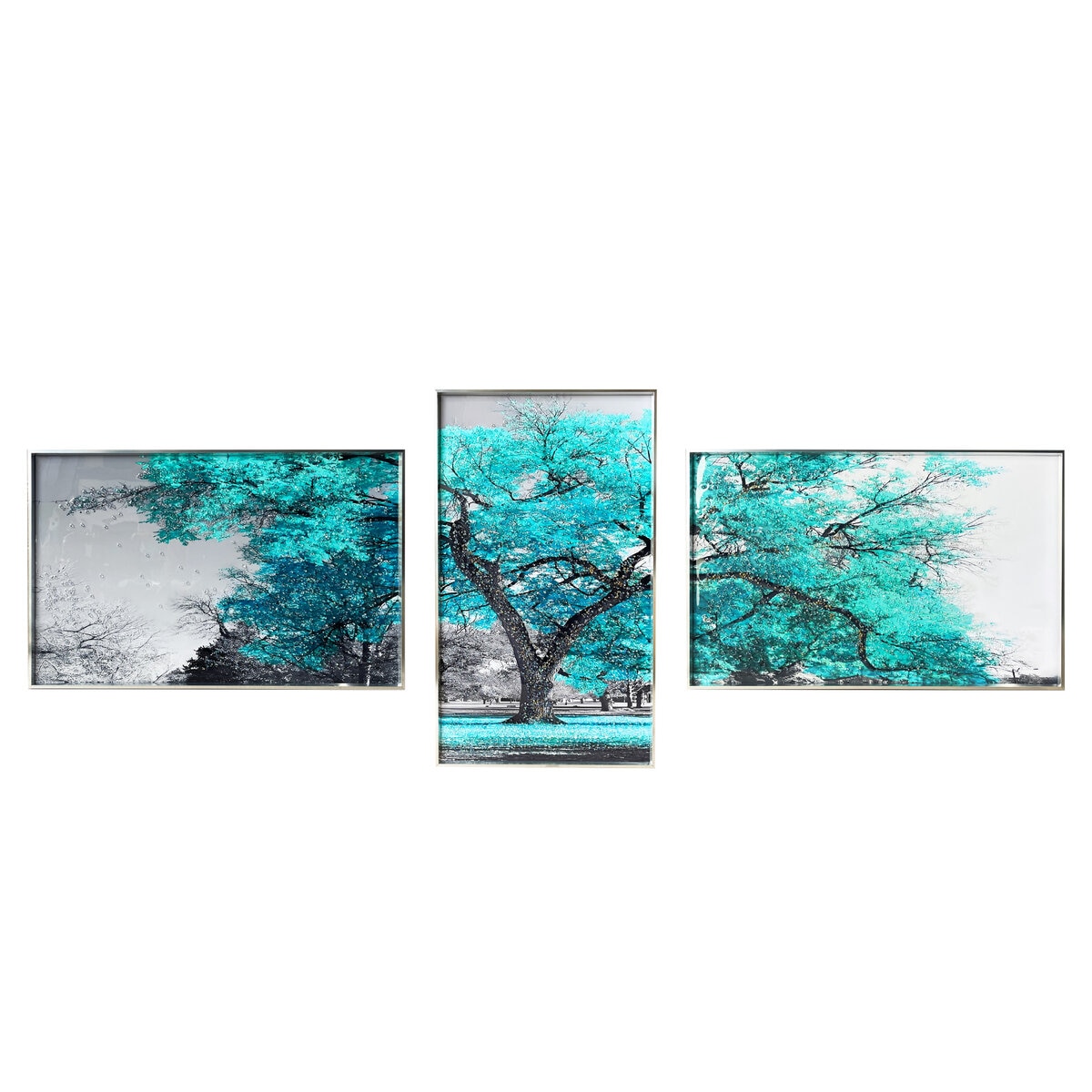 クリスタルアート ブルーツリー 3枚セット