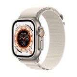 Apple Watch Ultra GPS+Cellular モデル 49mm チタニウムケースとスターライトアルパインループ - L