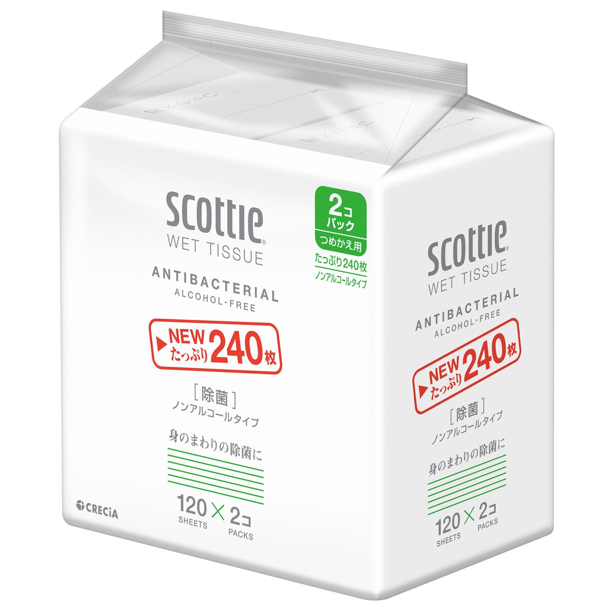 SC ウェットティッシュー ノンアル詰替 120枚 x 2 パック