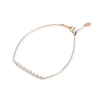 あこやパール 18K ローズゴールド 3.0ｍｍ 9粒 17cm ブレスレット