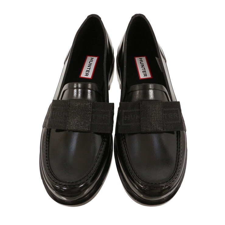 ハンター グロス ペニー ローファー ブラック