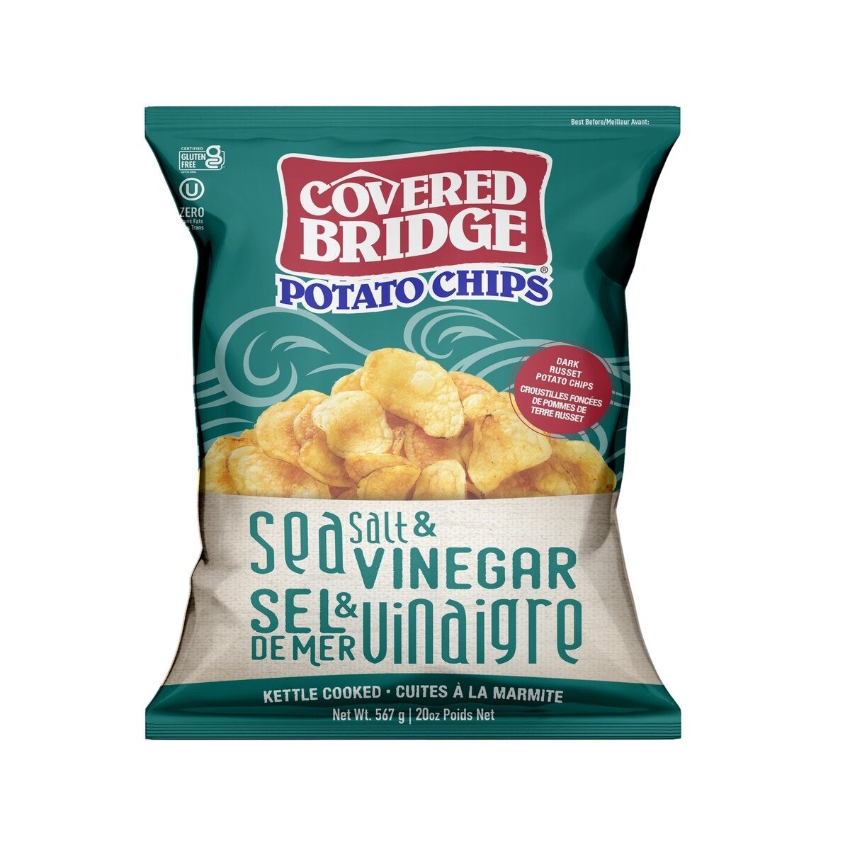 カバードブリッジ ポテトチップス シーソルト&ビネガー味 567g