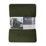 フランネル 大判ひざ掛け 152cm x 177cm グリーン