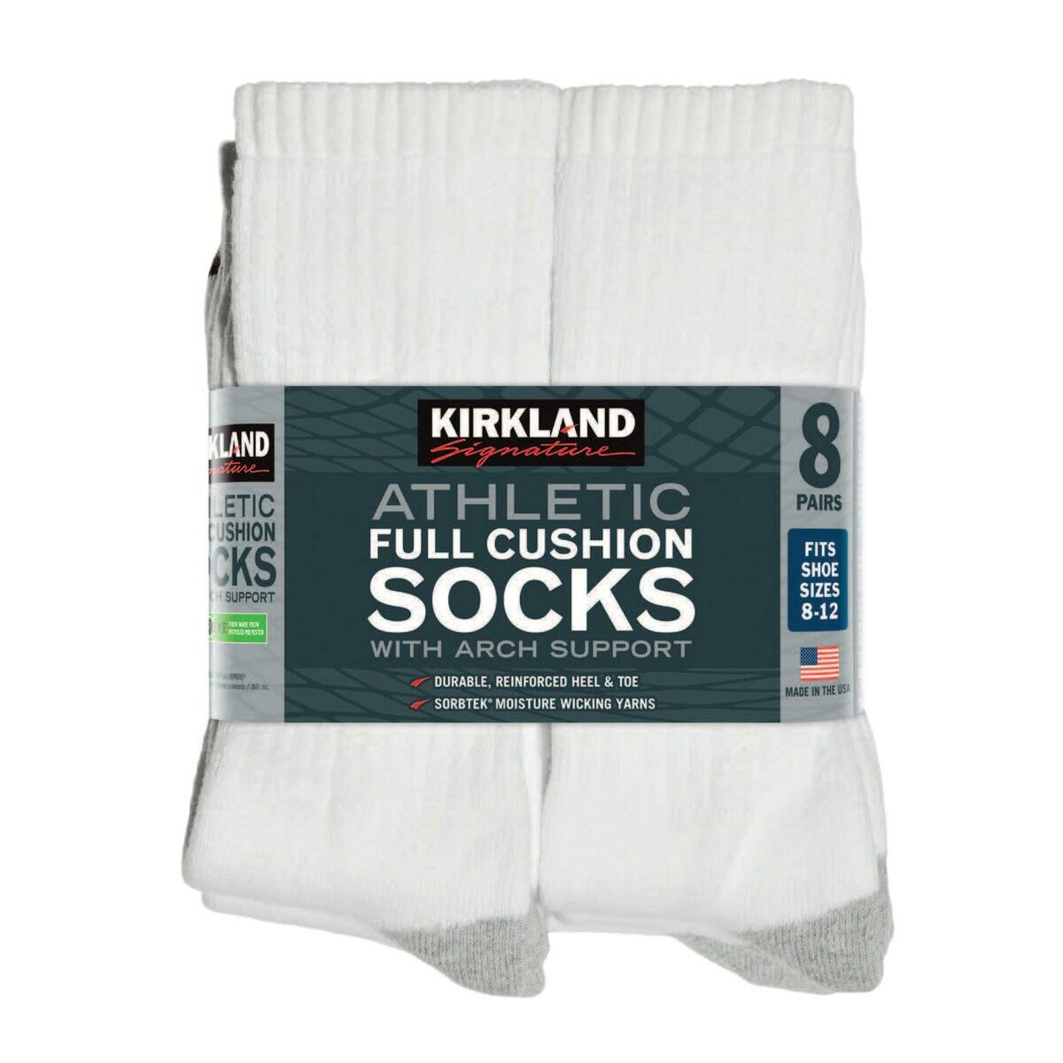 カークランドシグネチャー メンズ アスレチック ソックス 8足組