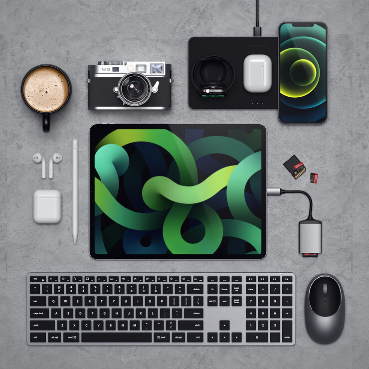 Satechi キーボード (iPadOS/iOS/Mac向け) 英語配列 テンキー有り スペースグレー