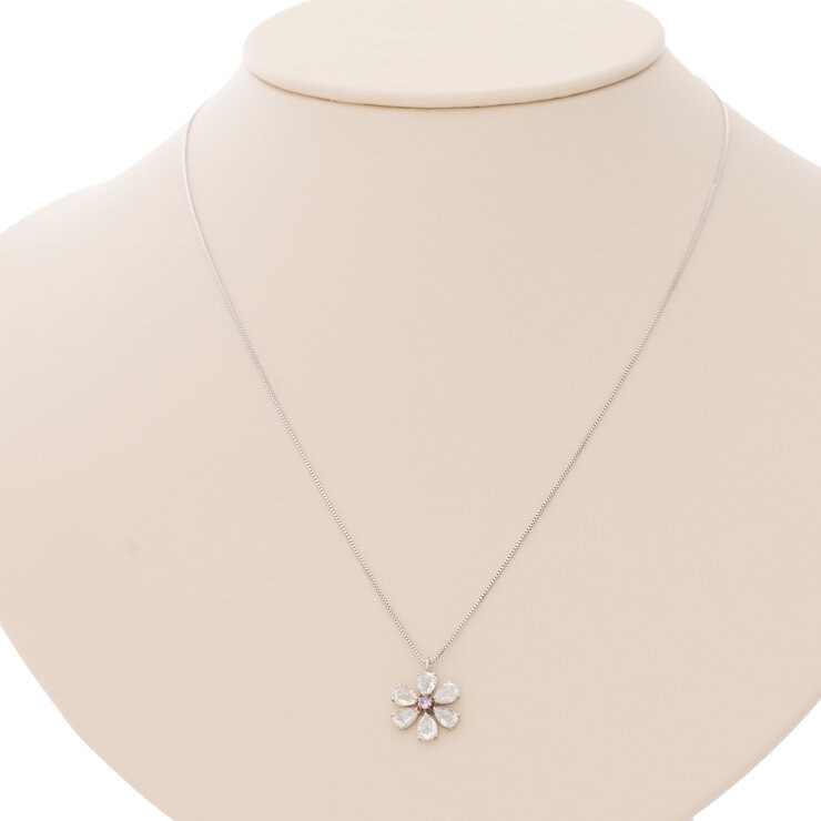 18K ホワイトゴールド ローズカットダイヤモンド 0.85カラット ペンダント 18K ホワイトゴールド ローズカットダイヤモンド 0.85カラット ペンダント
