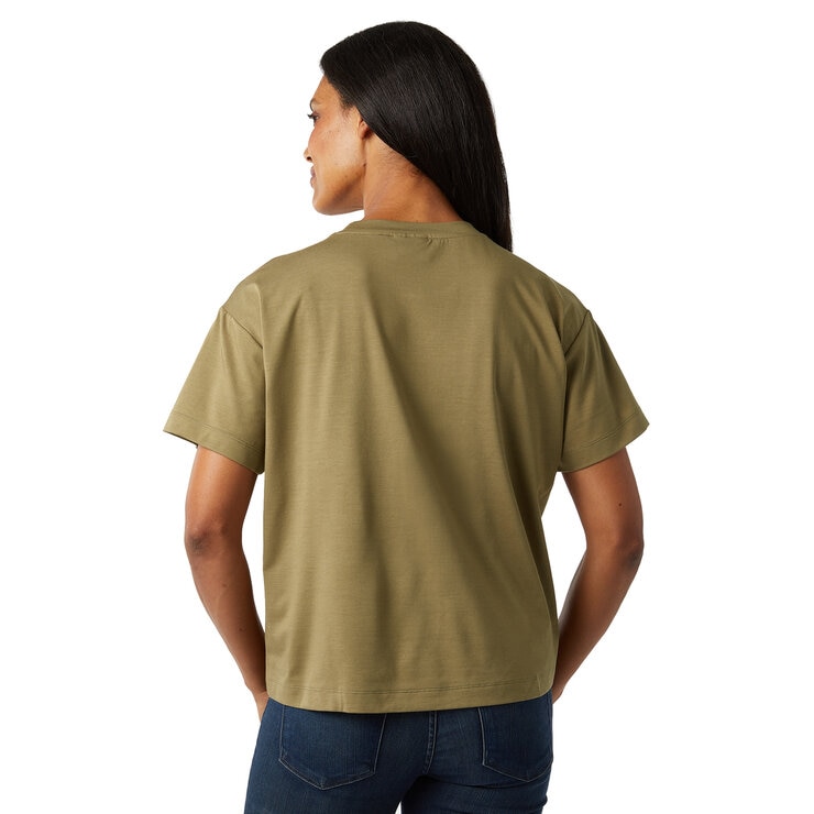 サーティーツーディグリー レディース オーバーサイズ Tシャツ オリーブ S