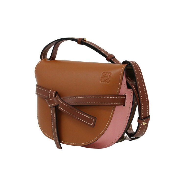 ロエベ ゲートスモール ショルダーバッグ TAN/MEDIUM PINK ロエベ ゲートスモール ショルダーバッグ TAN/MEDIUM PINK