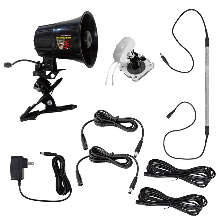 MTO 熊よけわんわんホーン/サイレン 24時間/夜間センサー付＆ 3mケーブル 2本追加