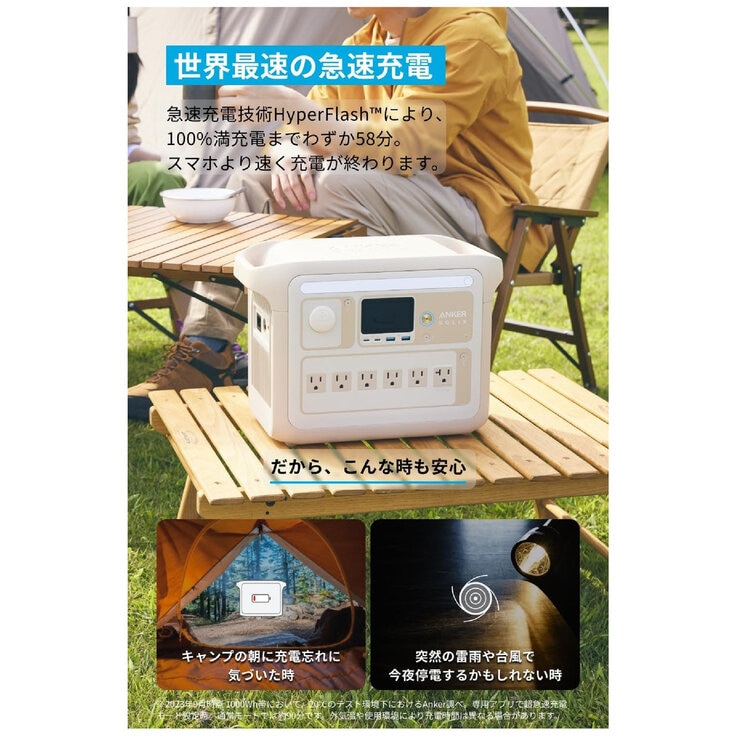 Anker（アンカー）Solix C1000 ポータブル電源 A1761521 ベージュ 容量1,056Wh