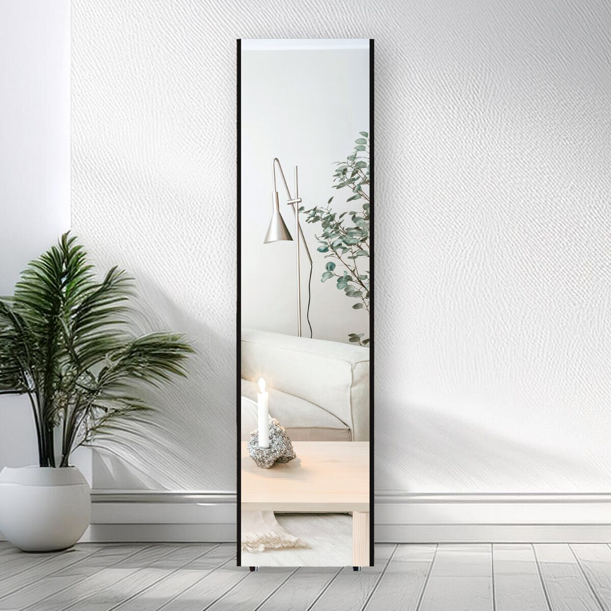 7Life 割れない 全身鏡 150 x 30cm ブラック