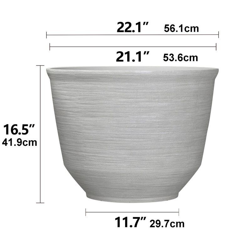 Blaire 56cm 樹脂製 プランター オイスターホワイト