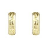 14K イエローゴールド ハイビスカス スクロール ピアス