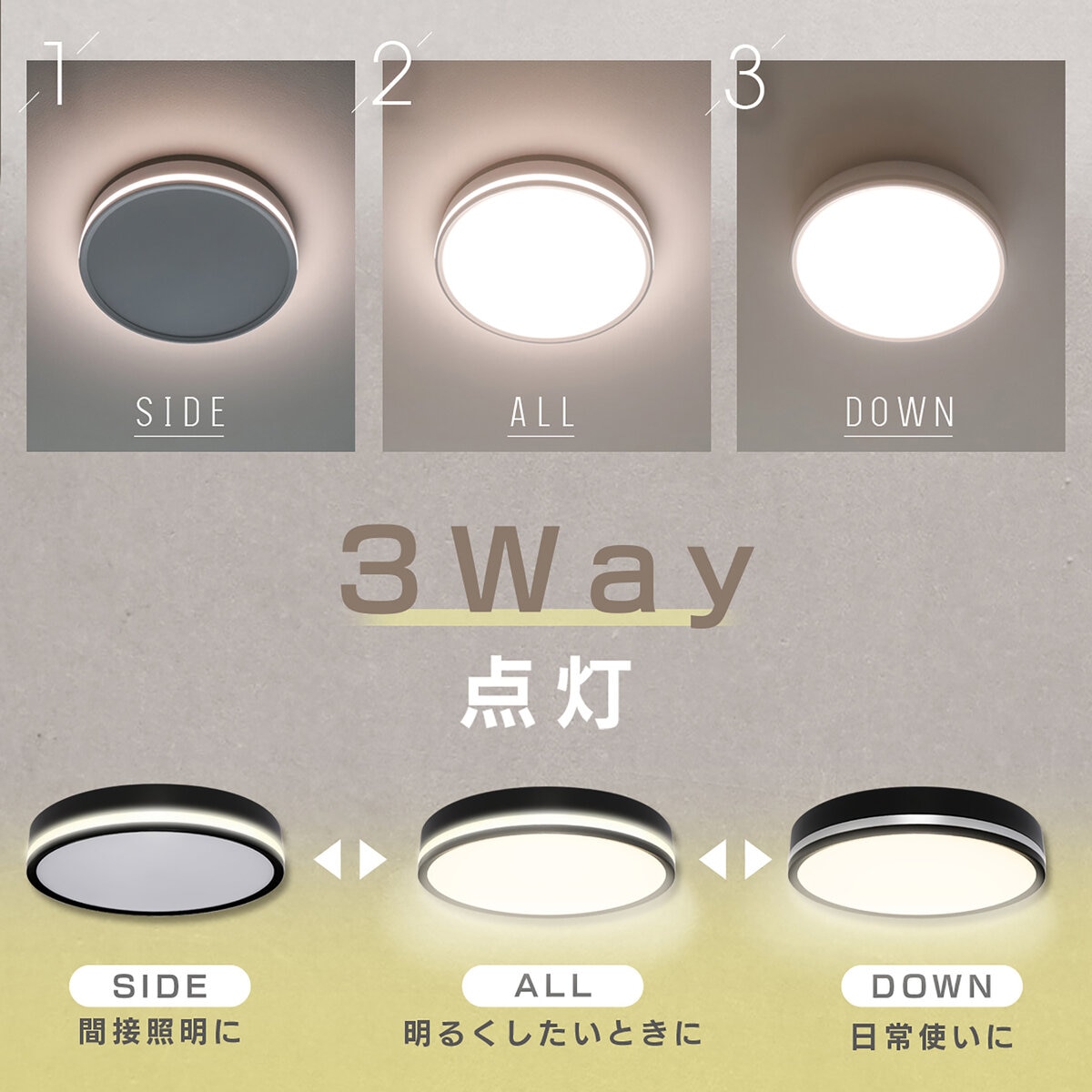 Edison Smart（エジソンスマート）TREO シーリングライト ブラックTRE-TZ453BK・ホワイトTRE-TZ453WH