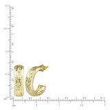 14K イエローゴールド ハイビスカス スクロール ピアス