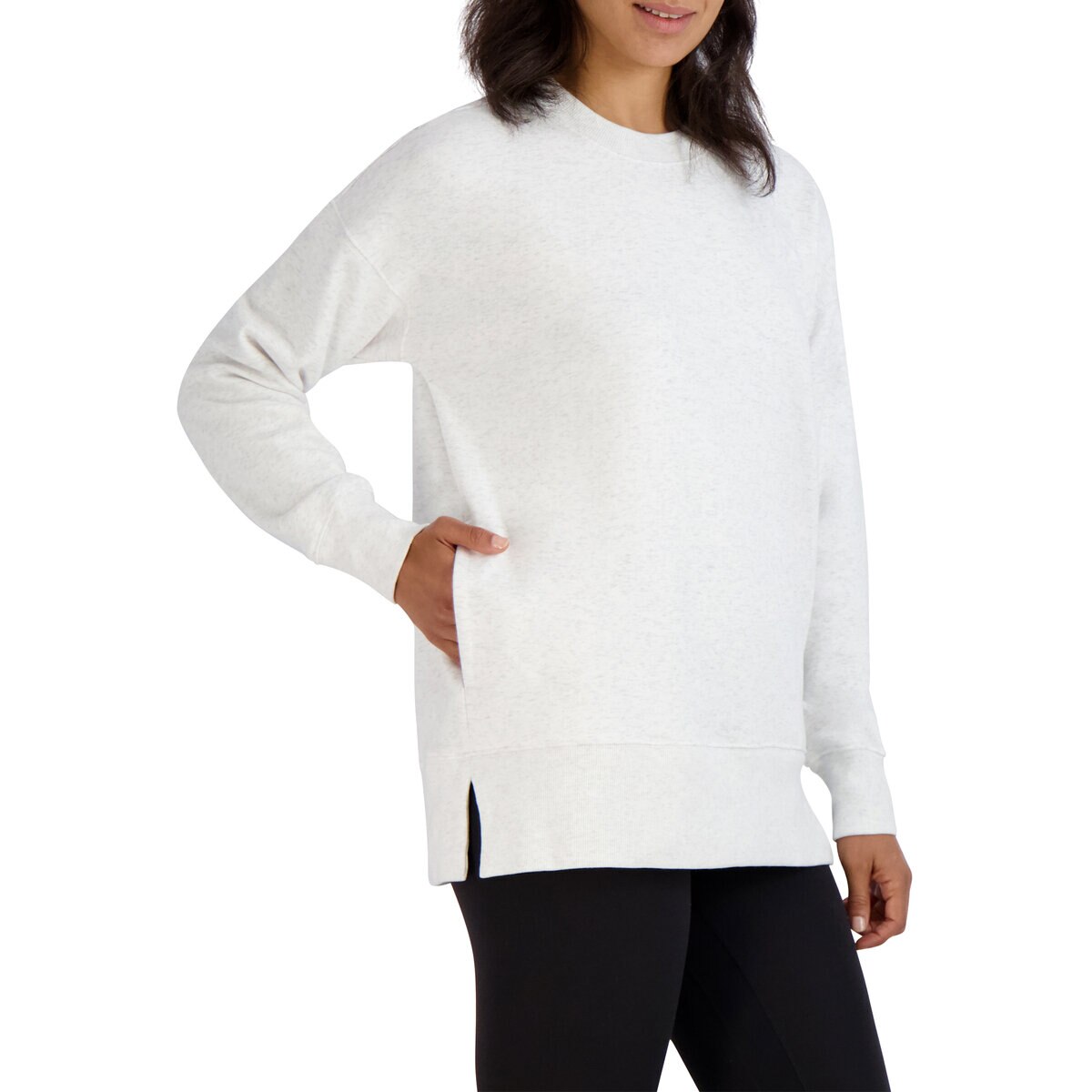 カークランドシグネチャー クルーネック スウェット ホワイトヘザー L