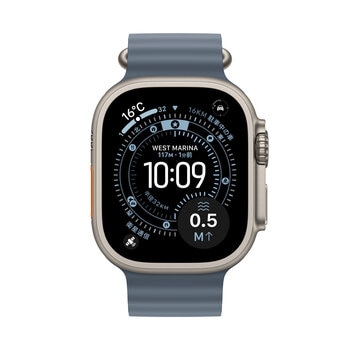 Apple Watch Ultra 3 Cellular 49mmナチュラルチタニウムケースとアンカーブルーオーシャンバンド