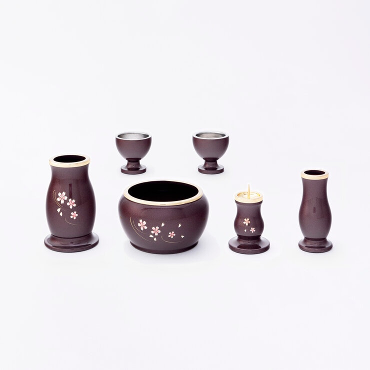 仏具 モーリス 6点セット 桜彫入 2.5 仏具 モーリス 6点セット 桜彫入 2.5