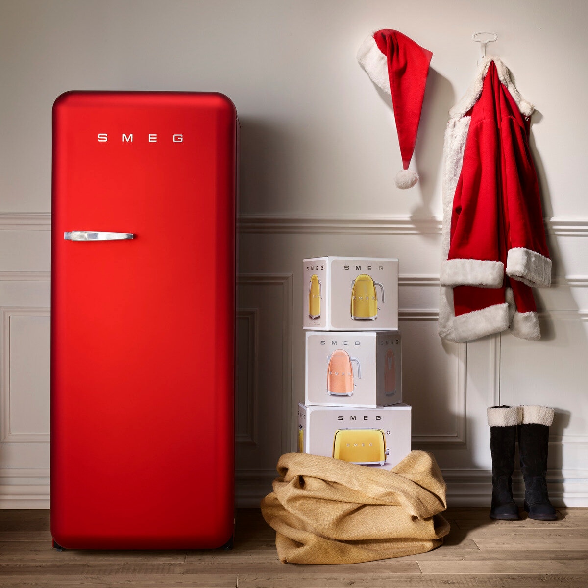 SMEG 270L 冷蔵庫 FAB28RRD5JP レッド