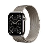 Apple Watch S11 Cellular 46mmナチュラルチタニウムケースとナチュラルミラネーゼループ - M/L