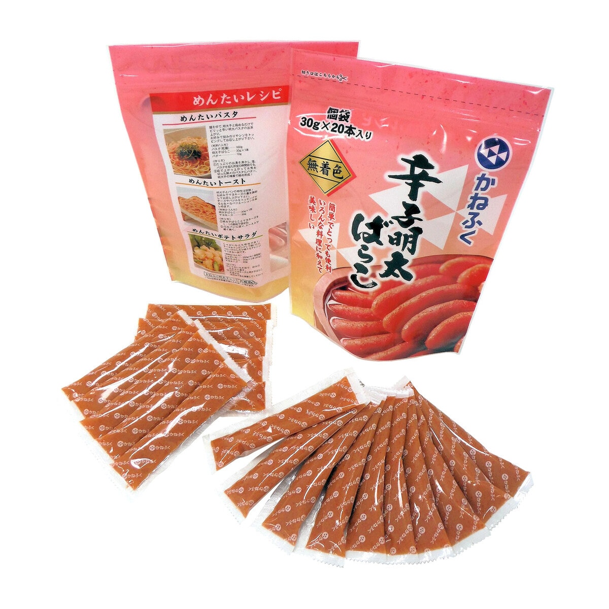 【冷凍】かねふく 無着色 辛子明太ばらこ 30g x 20本