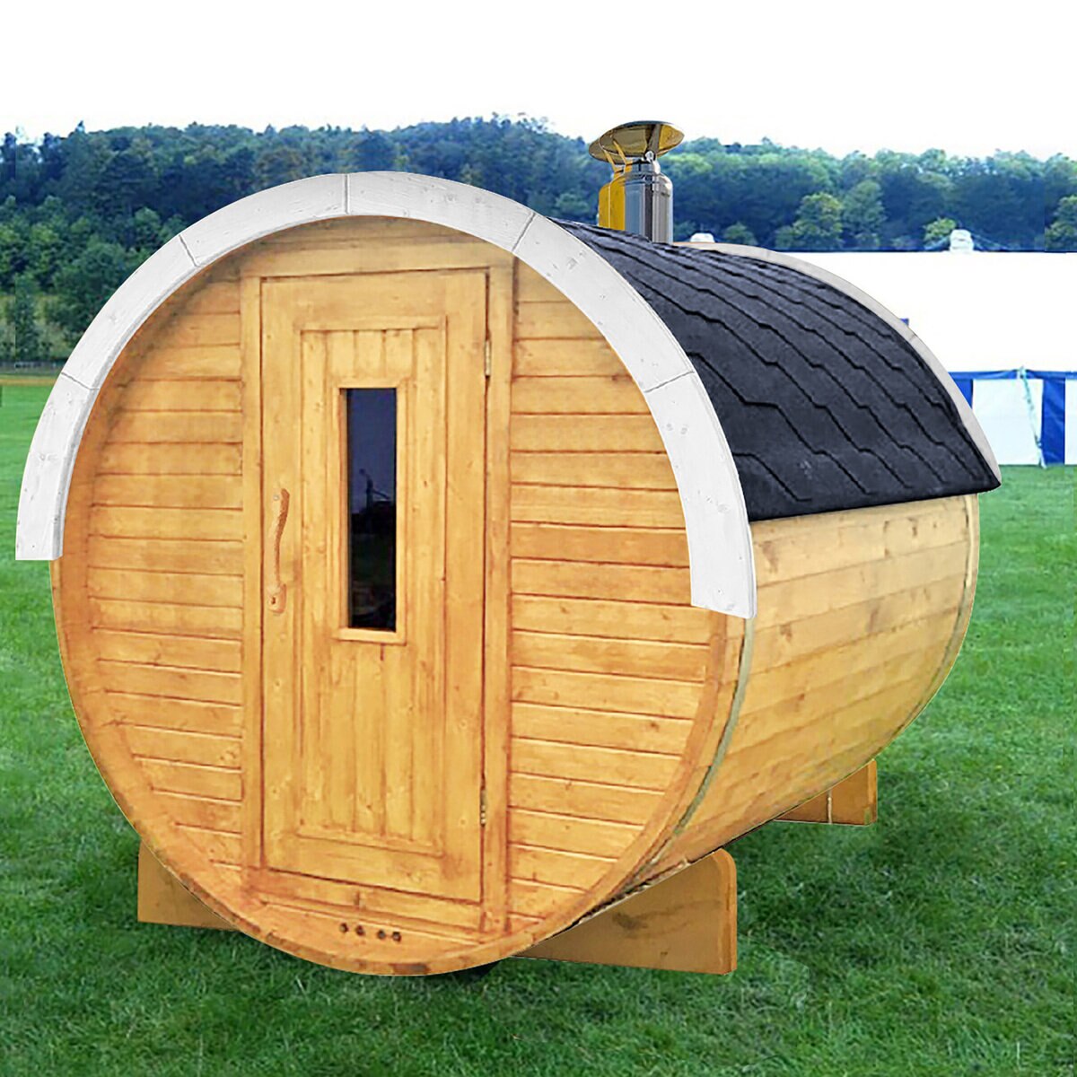 ビッグボックス バレル式 サウナ小屋キット ヘルシンキ ミニ 2人用 Costco Japan