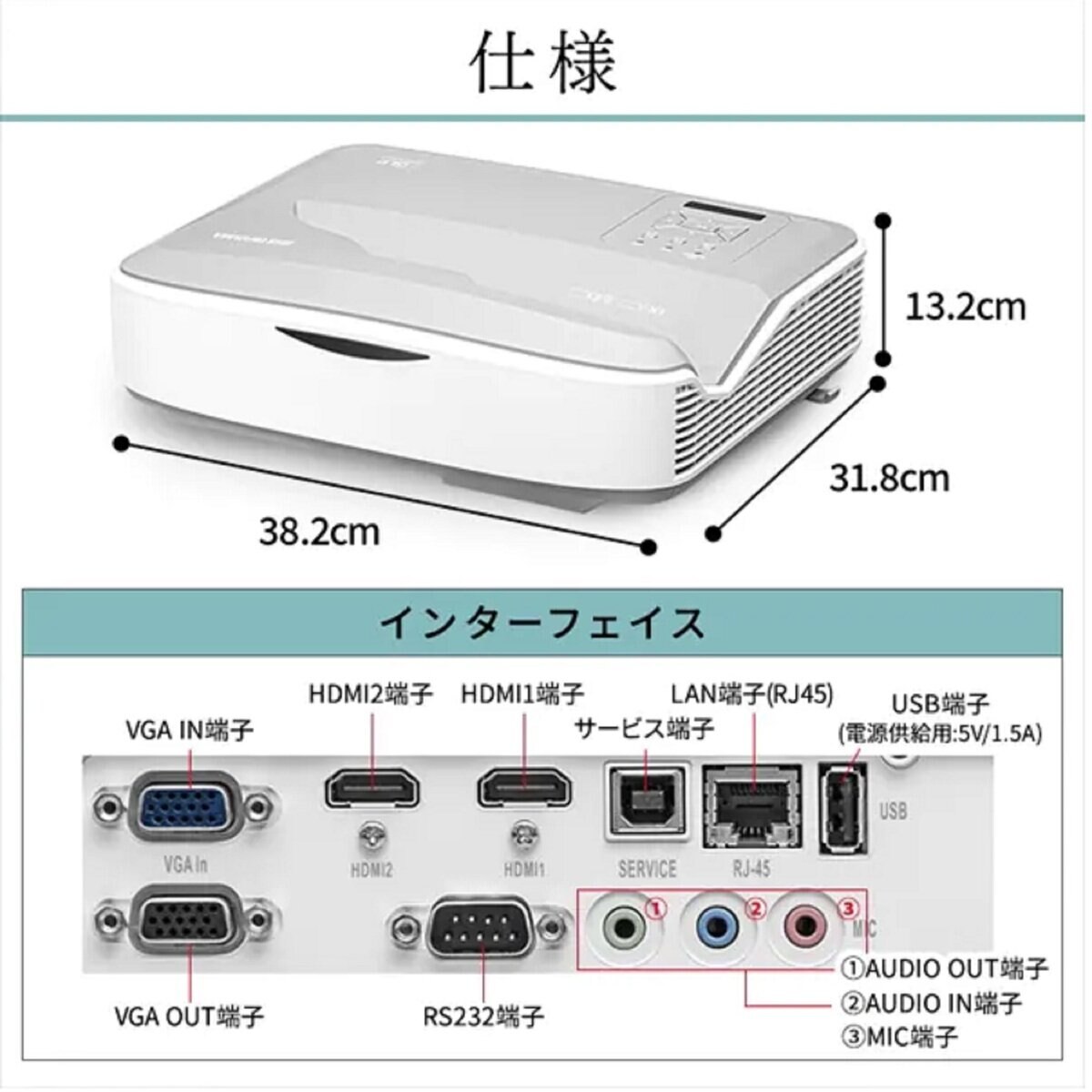 アイリスオーヤマ WUXGA超短投写プロジェクター IP-AU450W