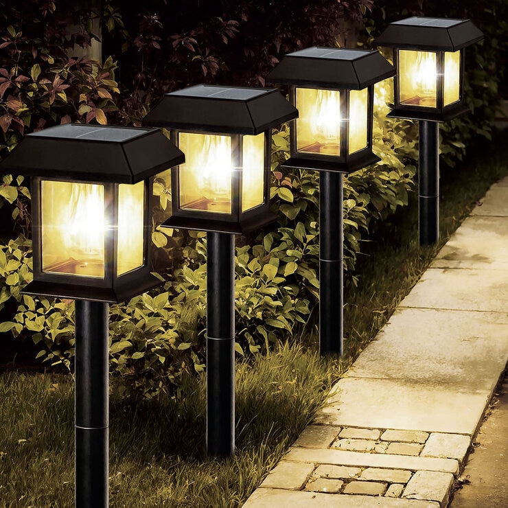 トレードワン ソーラー充電式 アンティークガーデンライト Lサイズ(エジソン電球型) ４個セット