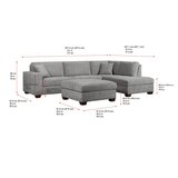 Thomasville MILES 布製 セクショナルソファ3ピース 収納オットマン付
