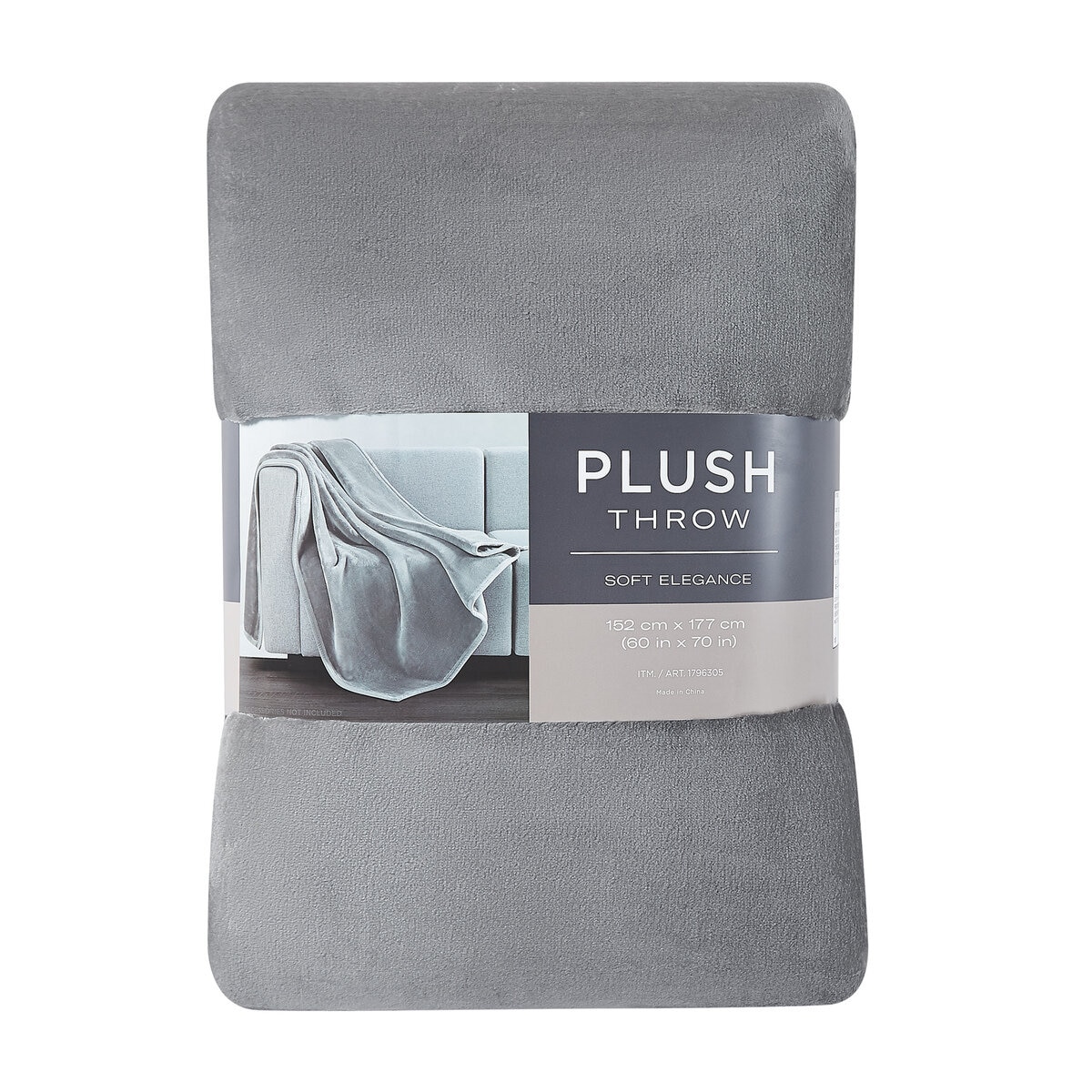 フランネル 大判ひざ掛け 152cm x 177cm ライトグレー | Costco Japan