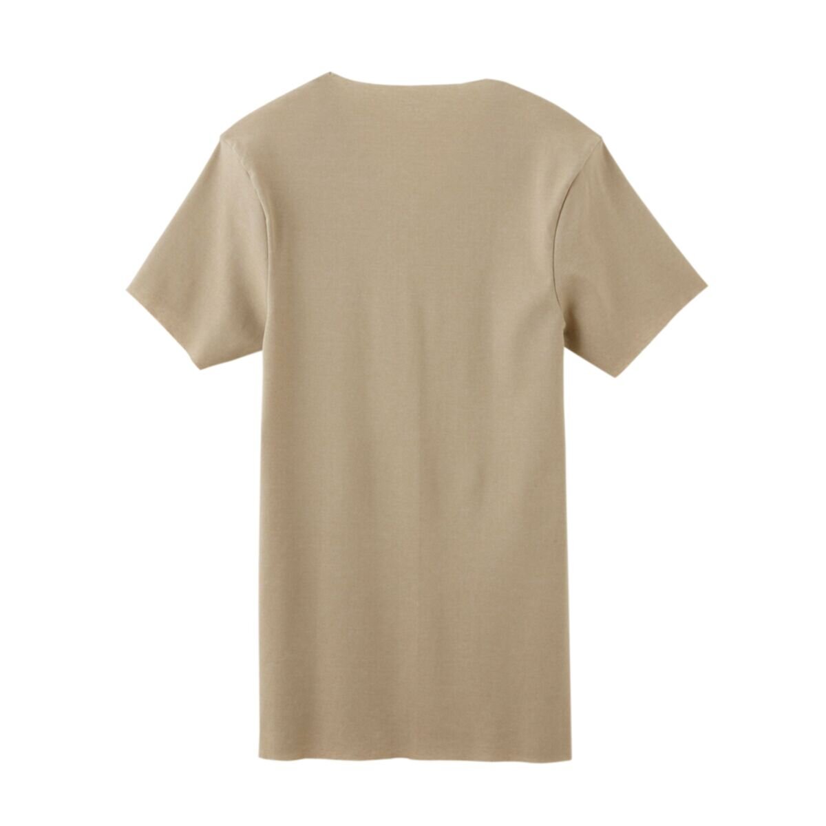 YG メンズ カットオフ Vネック Tシャツ 2枚組 ベージュ L
