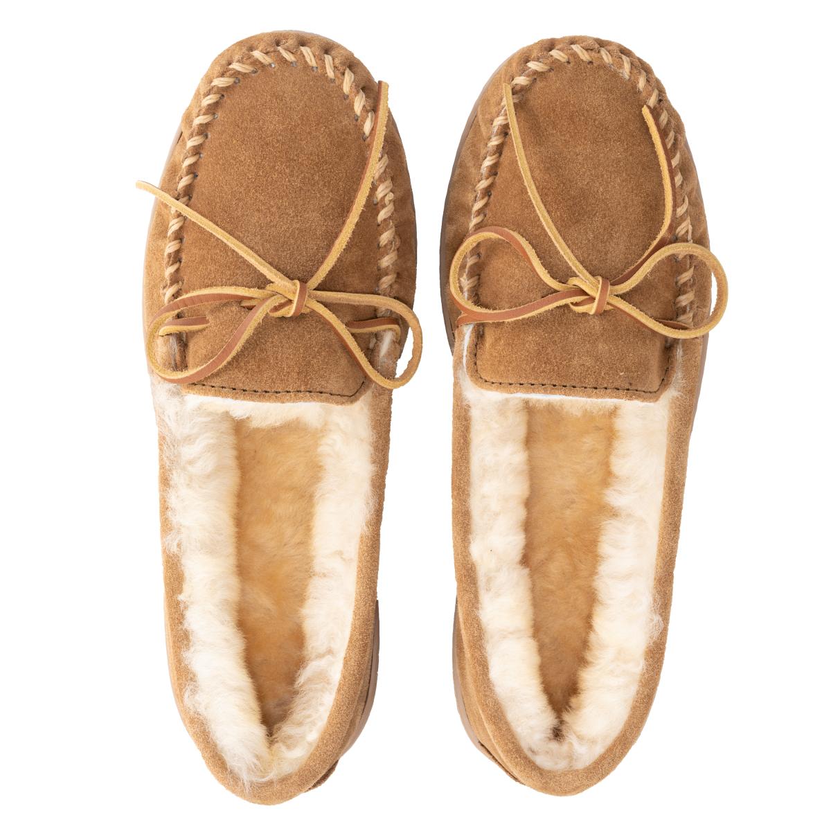 ミネトンカ レディース モカシン シープスキン ハードソール ゴールデンタン 25.0 cm