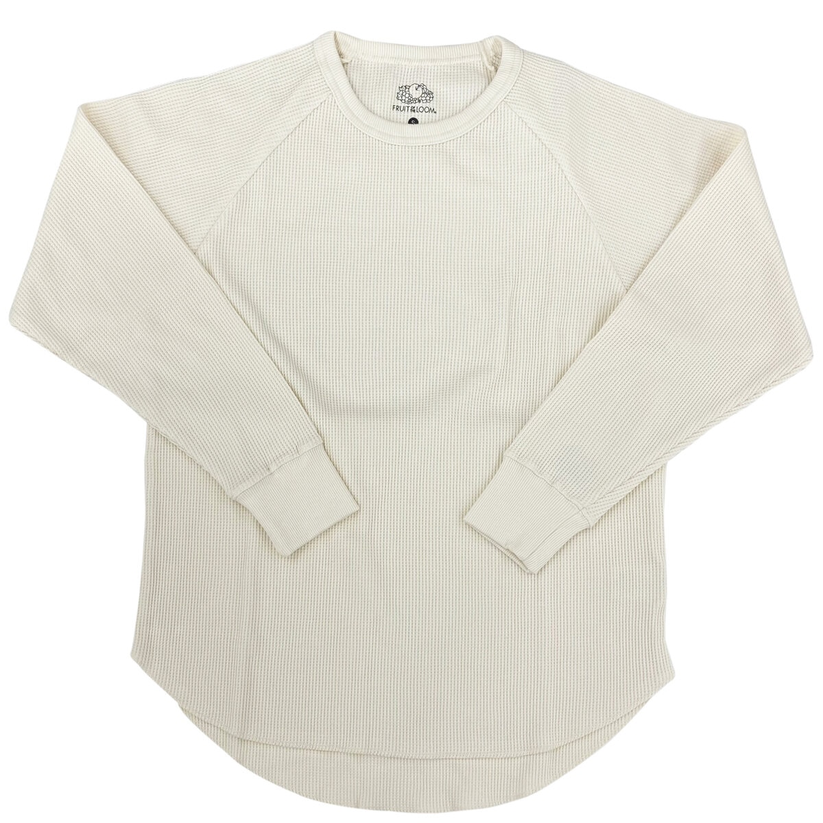 フルーツ オブ ザ ルーム レディース ワッフル 長袖 Tシャツ オフホワイト S