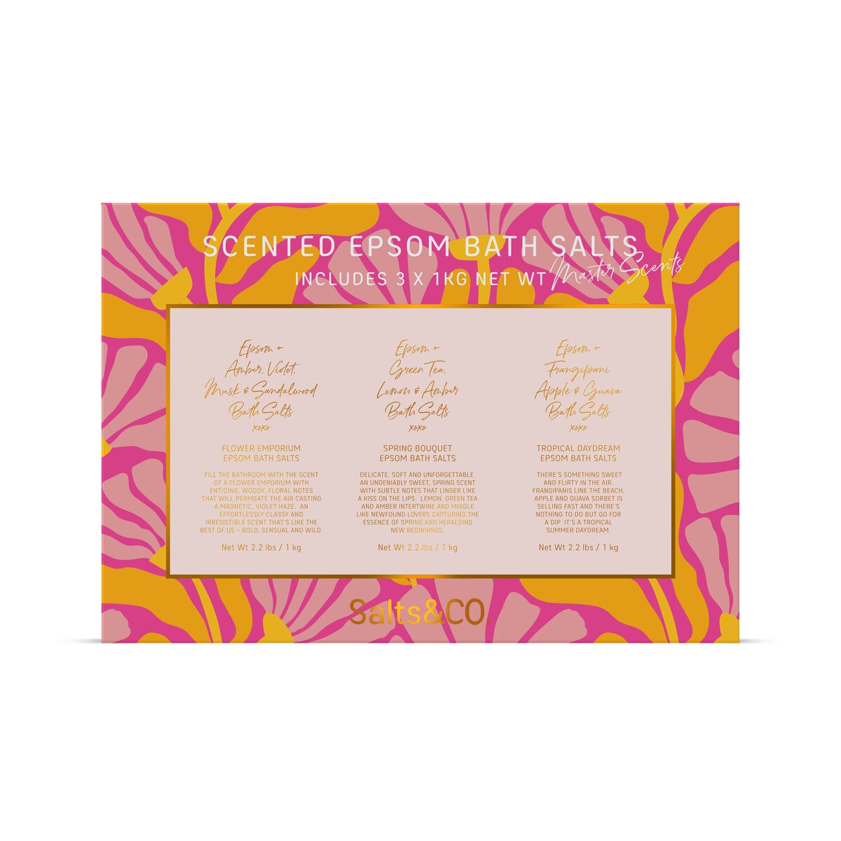 Salts & Co. エプソムバスソルト 3種類の香り 1kg x 3