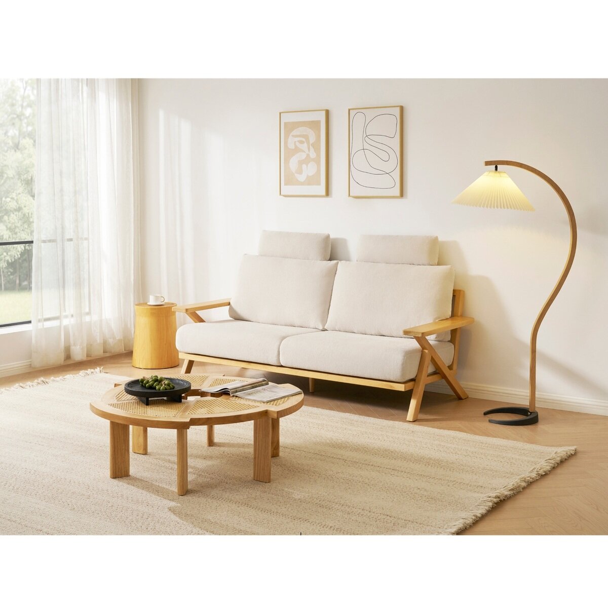 Axis ウッドベースソファ 2.5人掛け