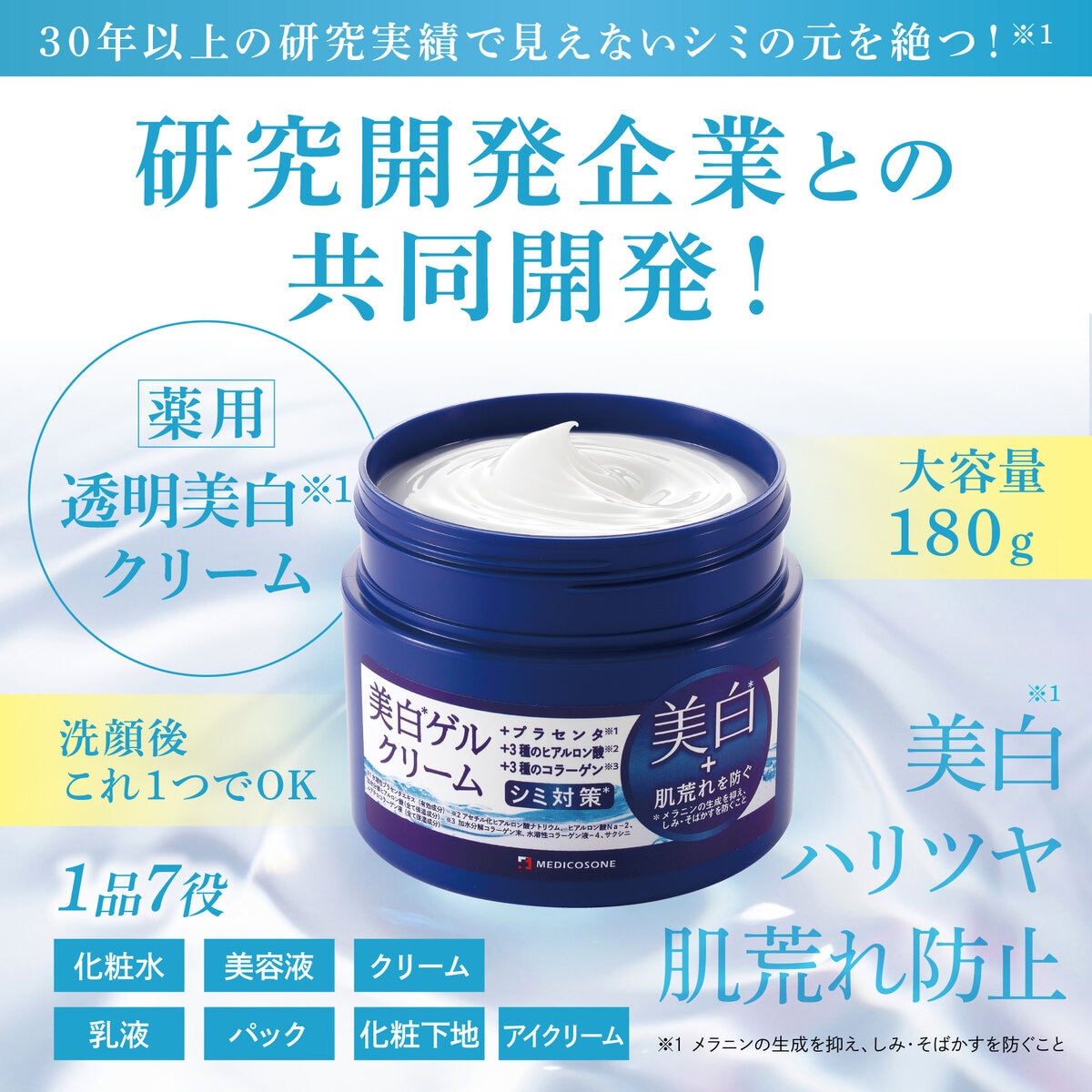 メディコスワン 薬用ホワイトニングゲルクリーム 180g