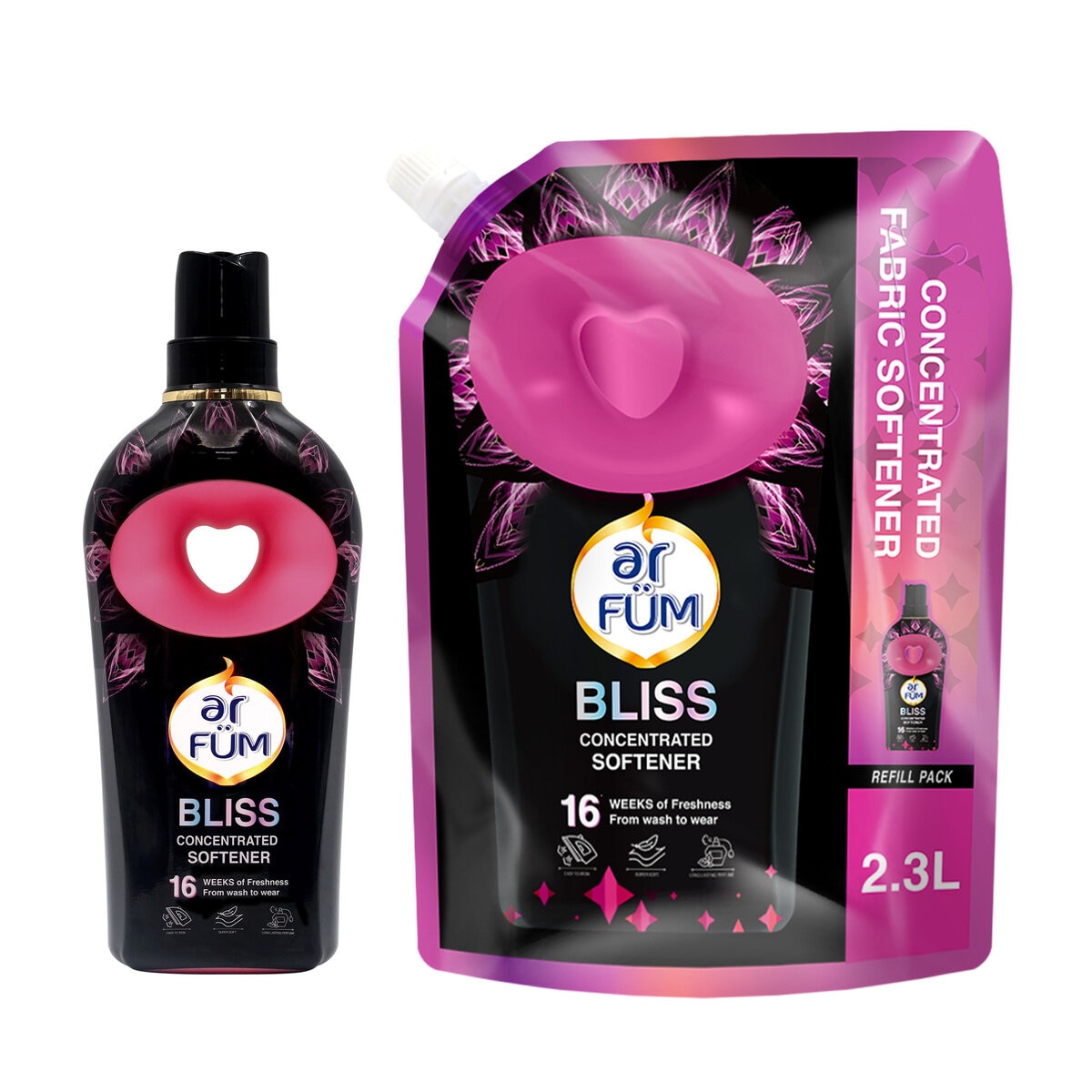 アフューム ブラックレーベル ラブリーブリス 柔軟剤 本体 900ml + 詰め替え用 2300ml