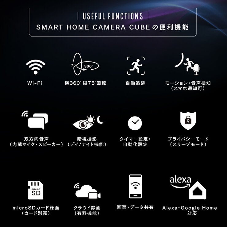 Edison Smart（エジソンスマート）見守りカメラキューブ ダクトレール変換プラグセット ブラックDWC-CUBEBK