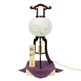 盆提灯 銘木行灯 総桜11号絹二重絵入  桐箱付き