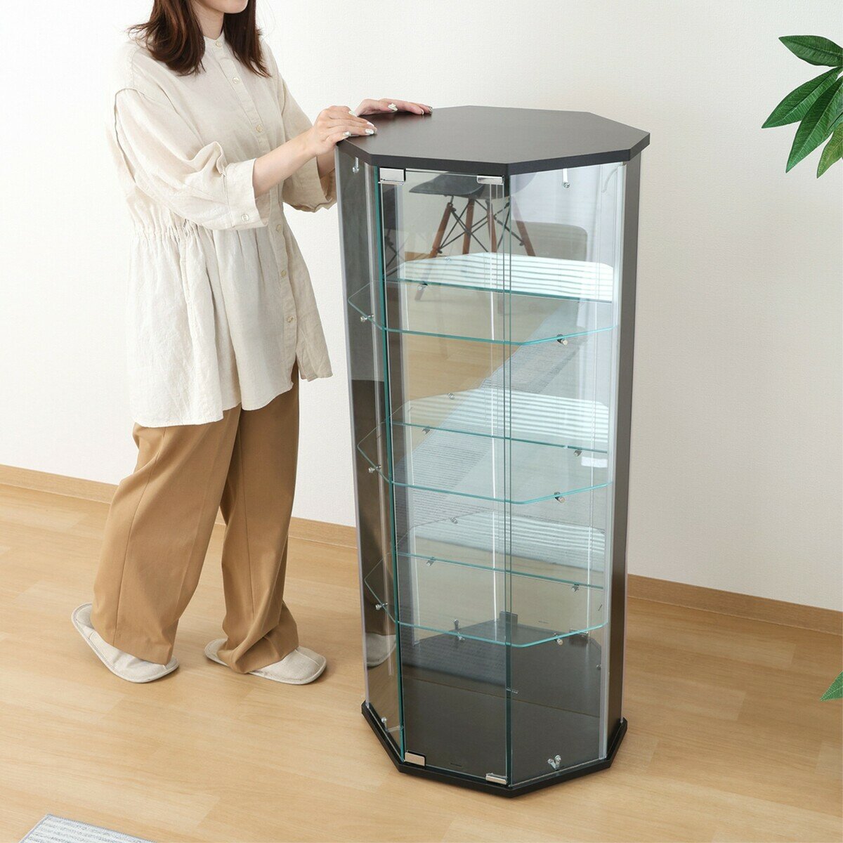 ガラスコレクションケース BAAL コーナー ブラック