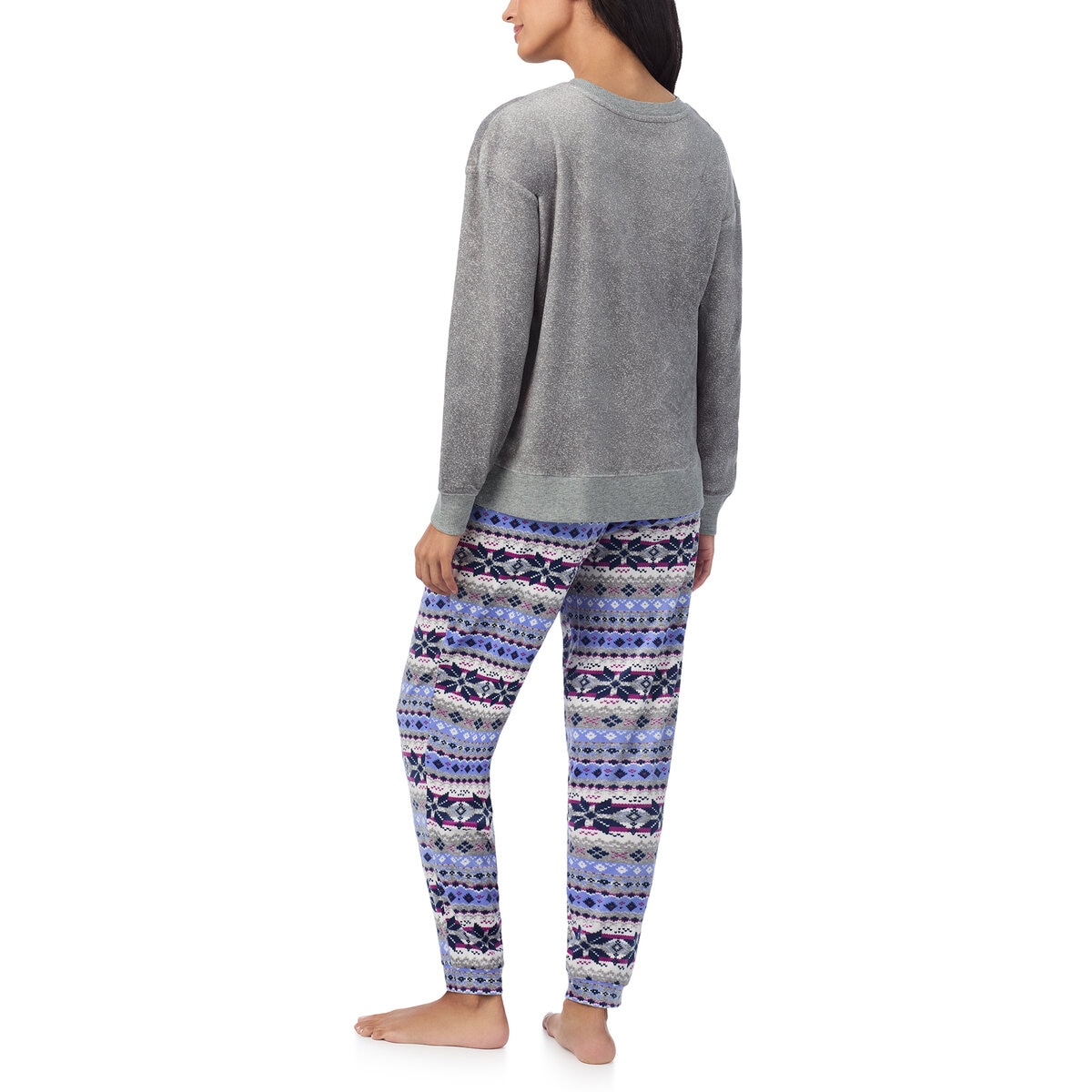 ノーティカ レディース フリース パジャマ グレー/ブルー S