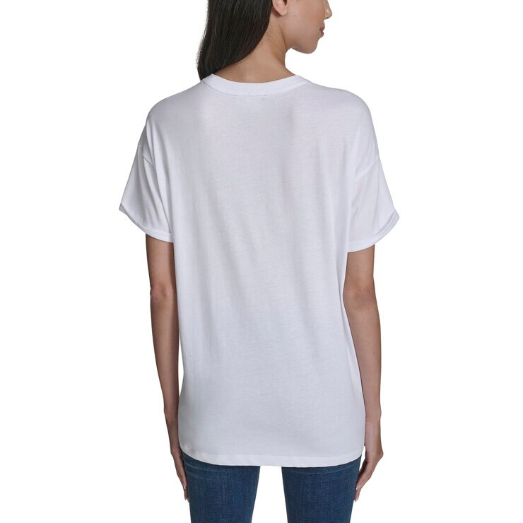 DKNY レディース 半袖 ロゴ Ｔシャツ ホワイト XL