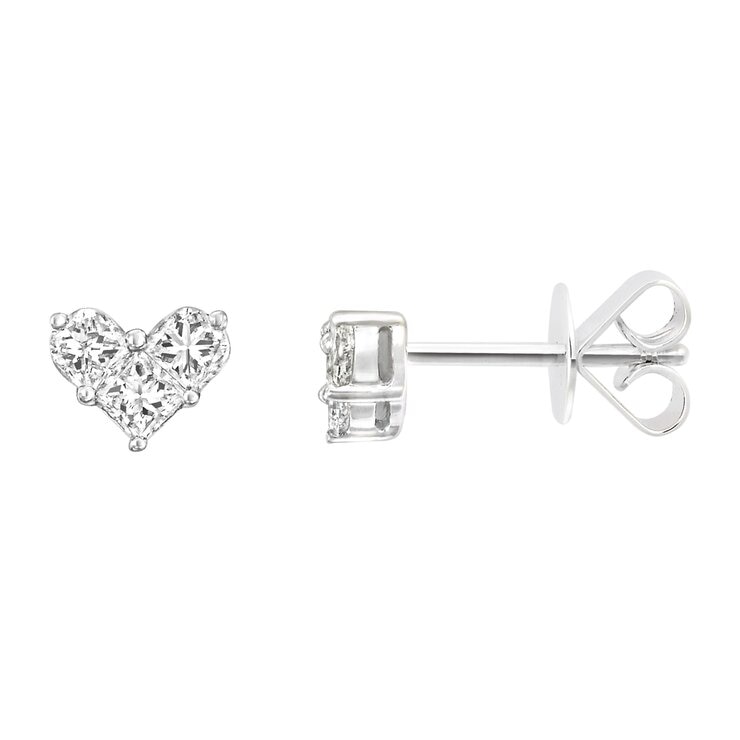 18K ホワイトゴールド 0.52カラット プリンセスカット ダイヤモンド ピアス 18K ホワイトゴールド 0.52カラット プリンセスカット ダイヤモンド ピアス