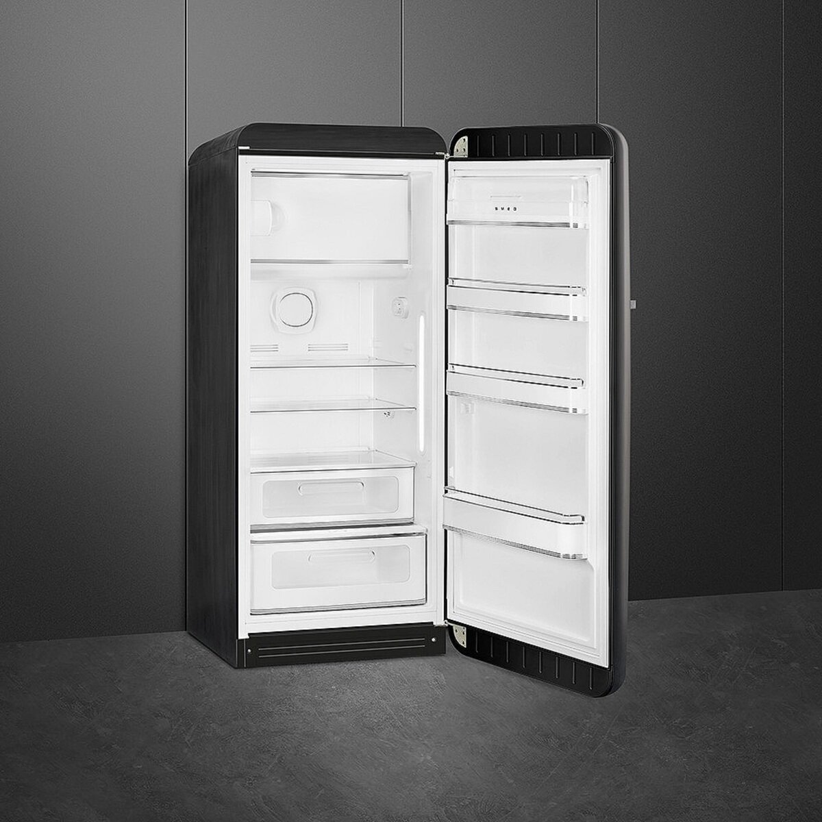 smeg 270L 冷蔵庫 FAB28RDBLV5JP ブラックベルベット