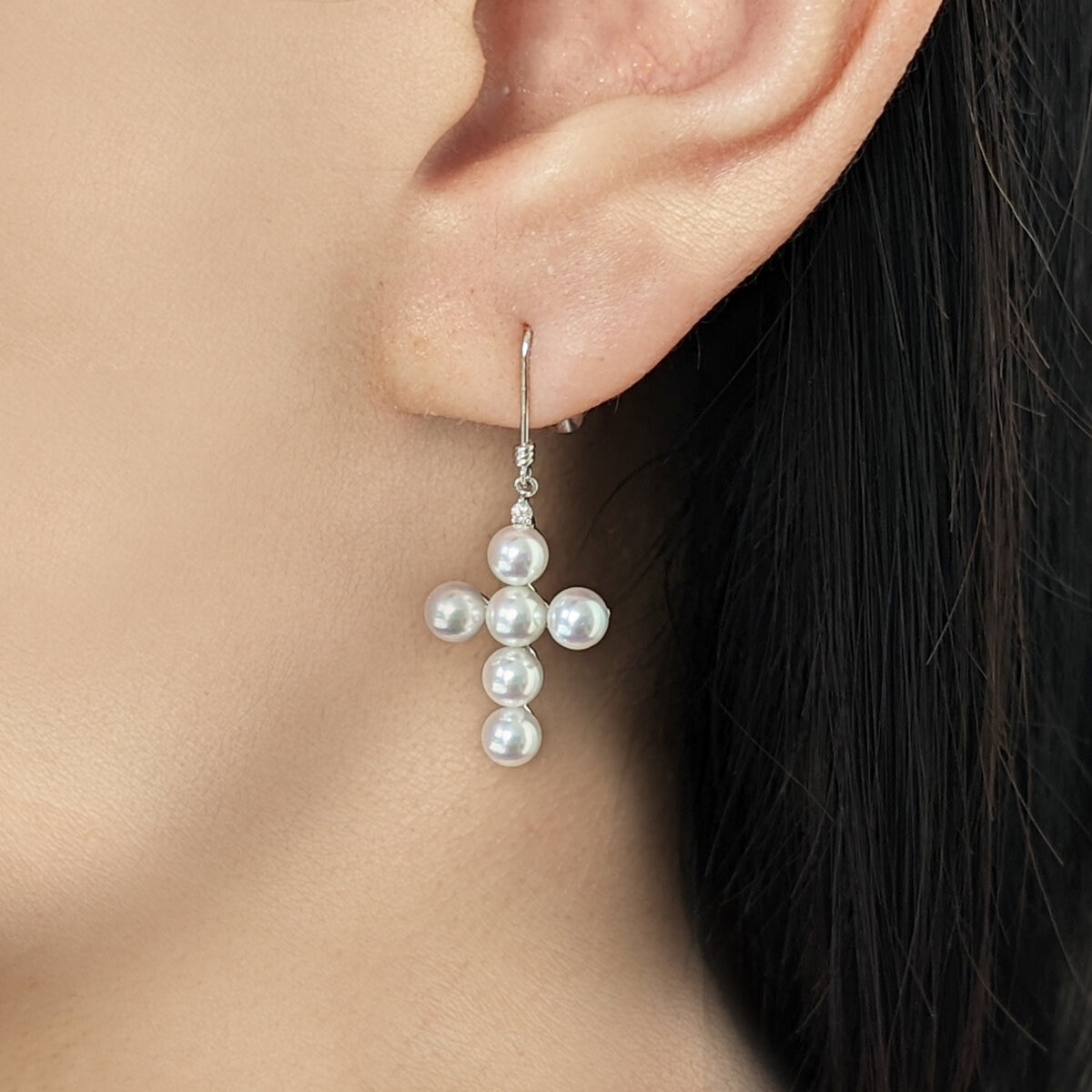 あこやパール 18K ホワイトゴールド ピアス 3.5mm SHW0078